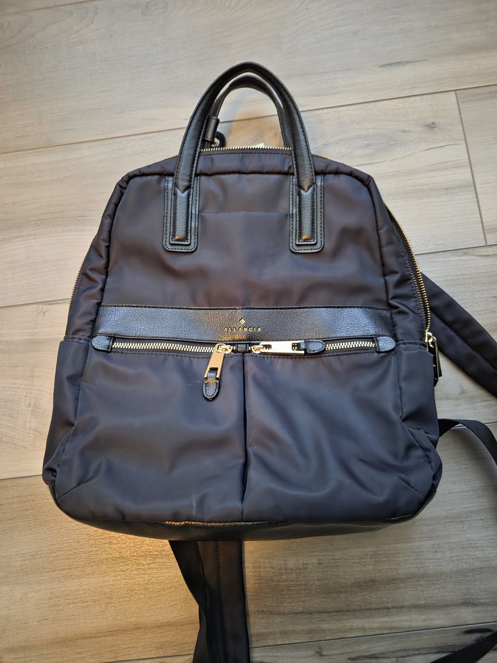 Allancia Black Nylon Backpack